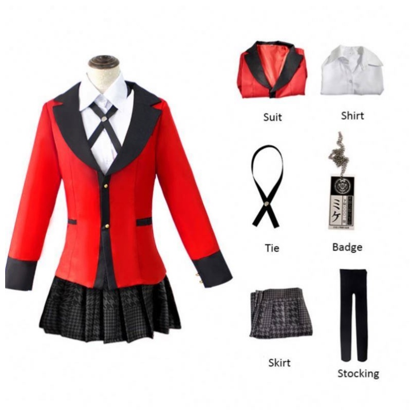 Nime Kakegurui Cosplay Figiúr Yomotsuki Runa Cosplay Cosplay Coat JK Scoil Cailíní Éide Hoodie Gúna Oíche Shamhna do Mhná