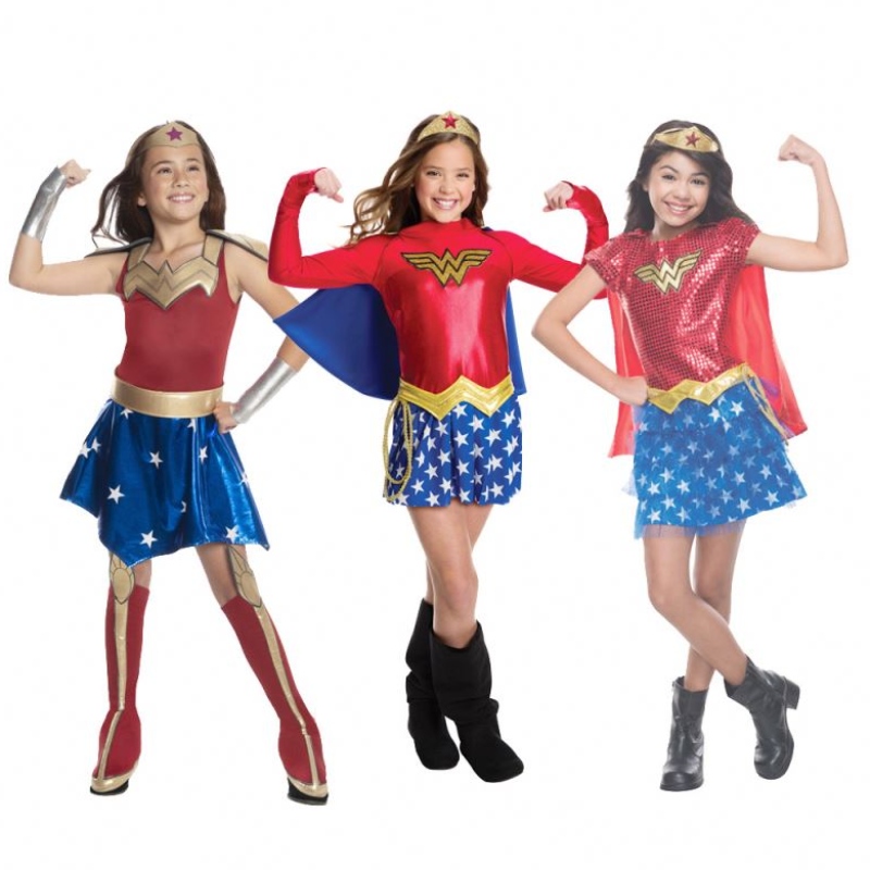 Kids Super Cosplay Costumes Super Girls Gúna Superwoman Gúna Super Oíche Shamhna