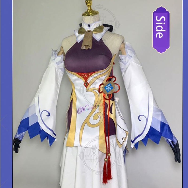 Genshin Tionchar Ganyu Cosplay Feisteas Anime Páirtí Oíche Shamhna Gúna Fancy Fancy Mná Exfit Sexy Wig Bróga Horns Props Cluiche Suit Cluiche