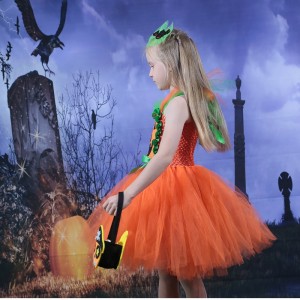 Amazon Hot Kids Díolachán Cailín Gúna Oíche Shamhna Gúna Pumpkin Mogalra Tutu Tutu Tutu