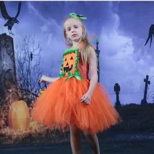 Amazon Hot Kids Díolachán Cailín Gúna Oíche Shamhna Gúna Pumpkin Mogalra Tutu Tutu Tutu