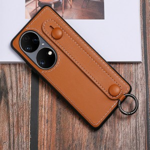 Oiriúnach do chás fón póca Huawei P50, cás leathair fón póca frith-ag titim agus frith-sheismeach, cás fón póca sealbhóir mála láimhe, cás cosanta leathair