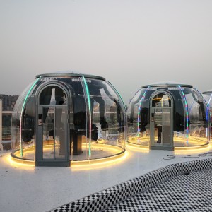 3,5 meetrit Luksuslik läbipaistev kuplitelg geodeetiline välistelk kuplitelg kuurorthotellile, telkimine, õues tegevused