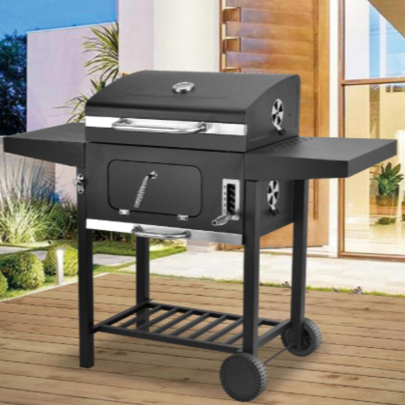 Kaasaegne kaubanduslik suur kaasaskantav välisüsi Grill tagahoovi peo grill riiulitega