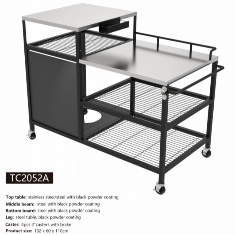 Multifunktsionaalne eemaldatav köögi riiuli korraldaja hoiuruumi Köögi töölaud 2tks 6 tolli PE rattad