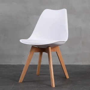 Cathaoir Dinning Plaisteach Nua -Aimseartha Mórdhíola Bistro Cafe Bialann Cathaoir Aicrileach Colorful Cathaoirleach agus Cushion Bog