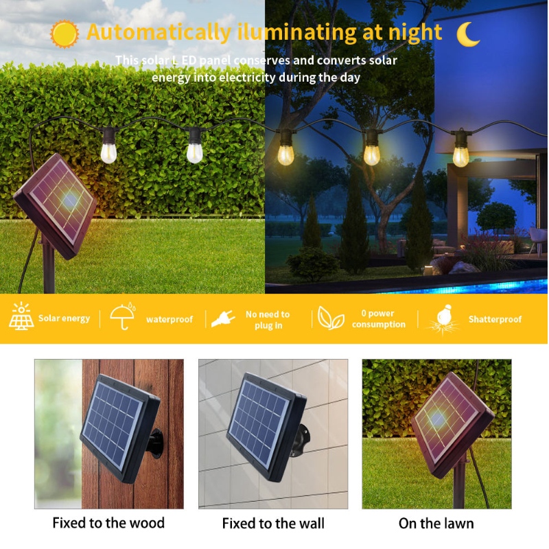 48ft Soilse Teaghrán RGB Lasmuigh 48ft, Soilse Teaghrán PATIO Dimmable le 2 Chianrialtán, Soilse Teaghrán Gréine Uiscedhíonach le 15 Soilse Bolgáin Crochta Dimmable do Bistro Gairdín, Páirtí
