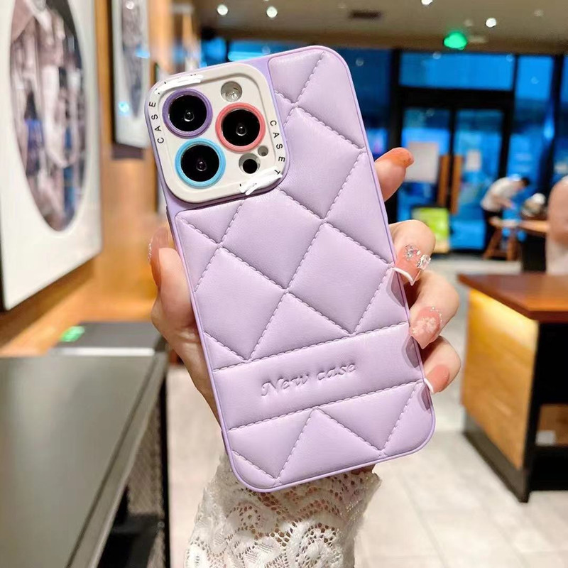 Oiriúnach do iPhone13Promax Cushion aer cumhra beag 14 Lambskin Plaid Paiste Cás Fón Fón 12 Cás Cosanta