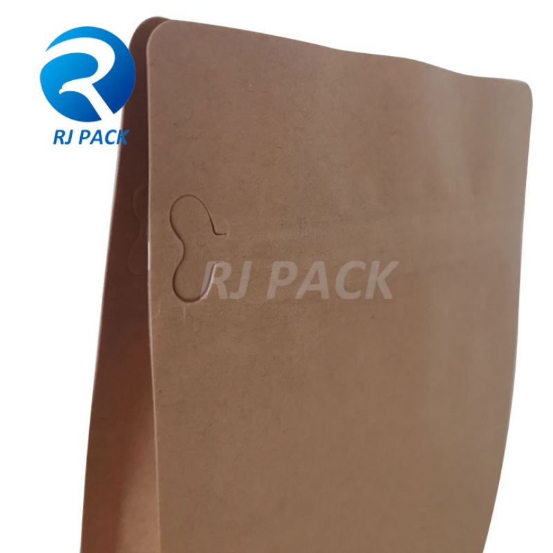 Kraft 100% Málaí Bunúla Cothromaithe le Zipper Póca