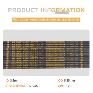 ElonGarrow 32inches 3.2mm Ard -Modulus Seafta Saighead Snáithín Carbóin le haghaidh Boghdóirí