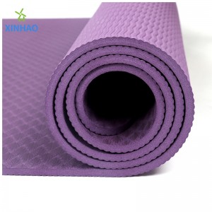 Tiús Mat Yoga Mórdhíola (4n6mm) Mata aclaíochta Mata Mat Mataneamh-thimpeallachtaneamh-dhuillín TPE Yoga ard-dlús, atá oiriúnach do Yoga baile, cleachtadh, pilates.