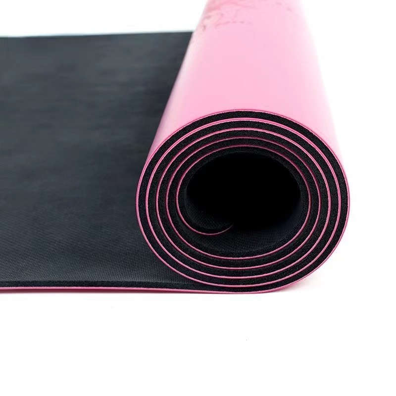 Líne Chlóitenó Asana PU Rubber Mat Yoga Mat Mórdhíola, Tacaíonn sé le Lógó Saincheaptha agus Patrún, Spóirt Folláine Neamh-Tocsaineach atáneamhdhíobhálach don Chomhshaol Neamh-Slip Nádúrtha Yoga Rubber Mat Yoga