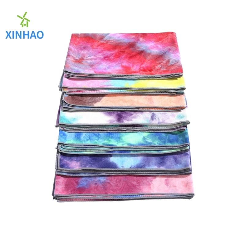 Cosaint Frith-duillín Comhshaoil ​​Tie-Lye Tuáille Yoga Mórdhíola, Teocht Ardteochta Tie-Dye Tuáille Mata Yoga bog agus allais-ionsú, oiriúnach do Yoga ardteochta, pilates, aclaíocht
