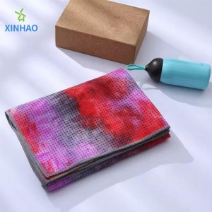 Cosaint Frith-duillín Comhshaoil ​​Tie-Lye Tuáille Yoga Mórdhíola, Teocht Ardteochta Tie-Dye Tuáille Mata Yoga bog agus allais-ionsú, oiriúnach do Yoga ardteochta, pilates, aclaíocht