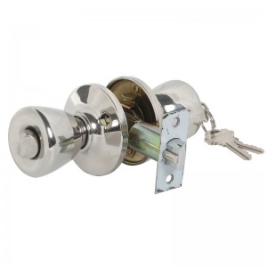 2506 Knob Doras Intí I Knob Doras Chrome Satin Le Glas agus Eochair -Eochair Iontrála Knob 1 Pacáiste 1
