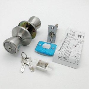 2506 Knob Doras Intí I Knob Doras Chrome Satin Le Glas agus Eochair -Eochair Iontrála Knob 1 Pacáiste 1