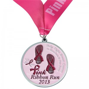 Priontáil Pink Bonn Rith do Mhná Bonn Marathon Spóirt Miotal Custaim le Ribín