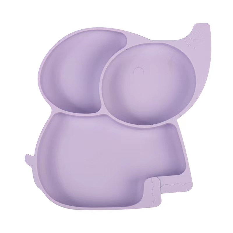 Plátaí súchán donaíonáin pláta eilifint silicone pláta bia comhlántach donaíonáin eilifint BPA saor in aisce dinnéir leanbh babhla dath silicone dath dinnéir inghlactha pláta roinnte do pháistí