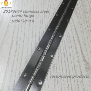 hinge fada saincheaptha 201n304n tiús 0.8mm cruach dhosmálta pianó tiubh pianó hinge comh -aireachta leanúnach hinge pianó comh -aireachta leanúnach