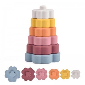 Leanaí Flower Flower Silicone Foirgneamh Oideachais Céadfaí Bréagáin Silicone Crualadh Silicone Bréagáin Montessori