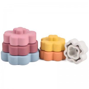 Leanaí Flower Flower Silicone Foirgneamh Oideachais Céadfaí Bréagáin Silicone Crualadh Silicone Bréagáin Montessori