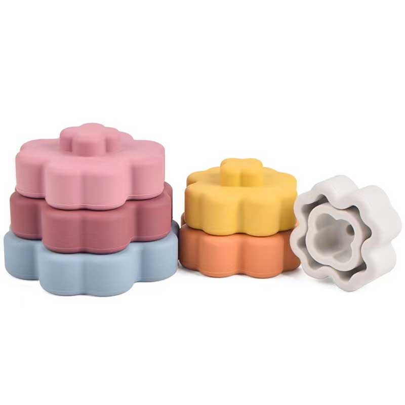 Leanaí Flower Flower Silicone Foirgneamh Oideachais Céadfaí Bréagáin Silicone Crualadh Silicone Bréagáin Montessori