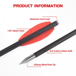 Elongarrow 119612-05 16cm Boltaí crosbhogha piostail boltaí saighead carbóin le 2pcs dearg vane