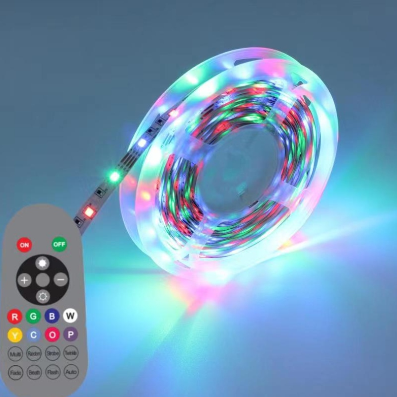 12V Rialú Cliste Maisiú faoi Dhíon SMD Uiscedhíonach 5050 Soilse Stráice RGB faoi stiúir