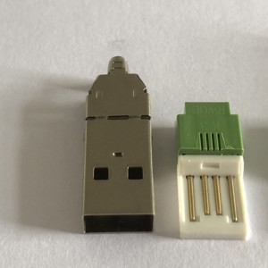 Nicil-phlátáilte USB Cineál A Eireaball Cuibheoir DIY 3-I-1 PC DIY.