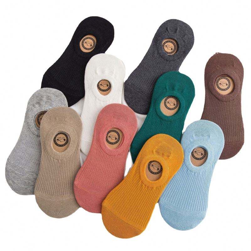 Mná mórdhíola sock dofheicthe sock datha soladach stocaí breathable cadás