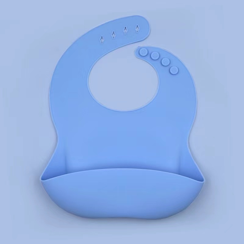 Leanbh silicone bib leanbh silicone soladach póca uiscedhíonach uiscedhíonach uiscedhíonach agus cruthúnas salachar bib leanbh