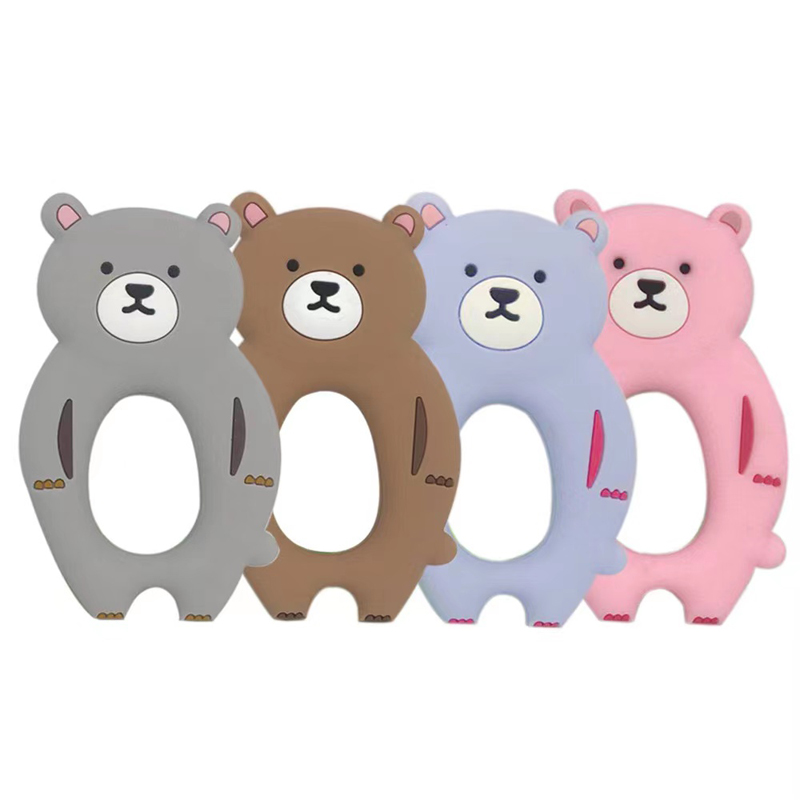 BPA saor ó chewable teethething fiacla leanbh leanbh a iompraíonn cruth silicone teether