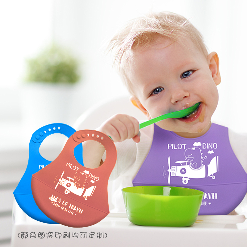 Bibs silicone leanbh, bibs leanbh silicone do bhuachaillí agus do chailíní, bibs uiscedhíonacha bog inchoigeartaithe, bibs beathú silicone