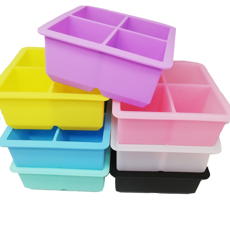 Tráidire Ciúb Oighir Silicone Comba Babhta Babhta Haca Sféar Ciúb Oighir Múnla Tráidire (4pcs Babhta Ciúb Oighir Dubh)