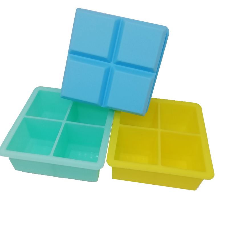 Tráidire Ciúb Oighir Silicone Comba Babhta Babhta Haca Sféar Ciúb Oighir Múnla Tráidire (4pcs Babhta Ciúb Oighir Dubh)