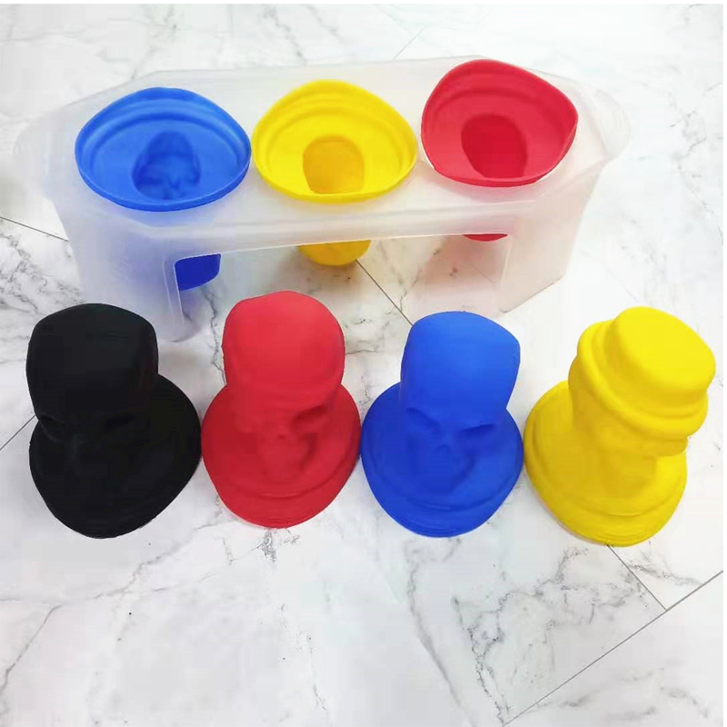 Múnlaí ciúb oighir cloigeann mór breise 3D - Múnlaí oighir cloigeann silicone solúbtha - tráidire ciúb oighir cloigeann le - múnlaí silicone cloigeann le haghaidh bácála, seacláide, candy agus roisín