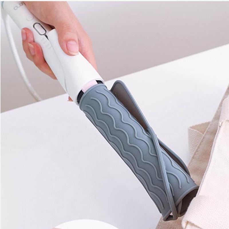 Pad teasa atá frithsheasmhach in iarann ​​iarann ​​iarann ​​sealbhóir sealbhóra gruaige a thaistealná taisteal silicone a iompar éasca le glanadh durable