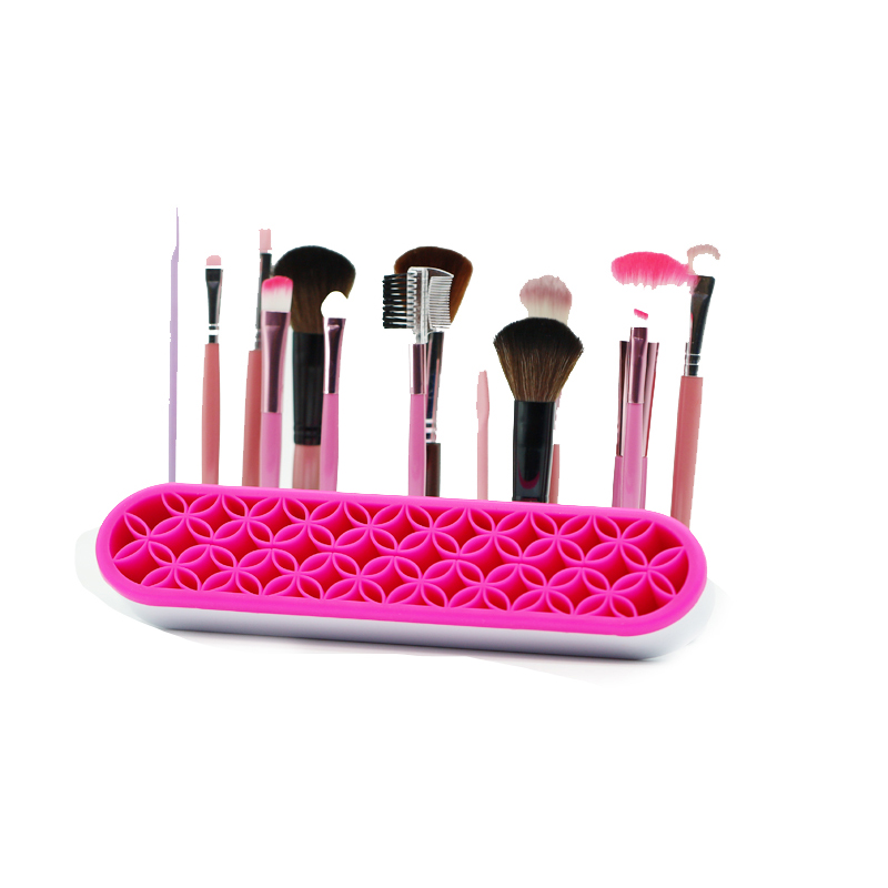 Sealbhóir Scuab Makeup Silicone, Eagraí Scuab Makeup Silicone, Eagraí Scuab Ingne Ilchuspóireach le haghaidh Uirlisí Ceardaíochta Fuála, Scuaba Péinteála, Stóráil Uirlisí Seasta
