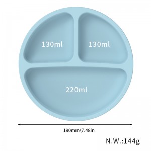 Leanaí Silicone Pláta Pláta Dinnéar Pláta Pláta Súchán Pláta Dinnéar Silicone deighilte Comhtháite