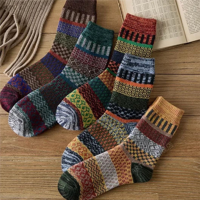 Criú tiubh unisex stocaí olla gheimhridh olla gheimhridh stuáilte hiking amuigh faoin aer stocaí terry merinos olann olann stocaí faisin aicrileach
