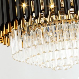 K008 lucht leanúna uasteorainn chandelier le solas le dath iargúlta 42 orlach 3 le Chandelier Fan Crystal Cainteoir