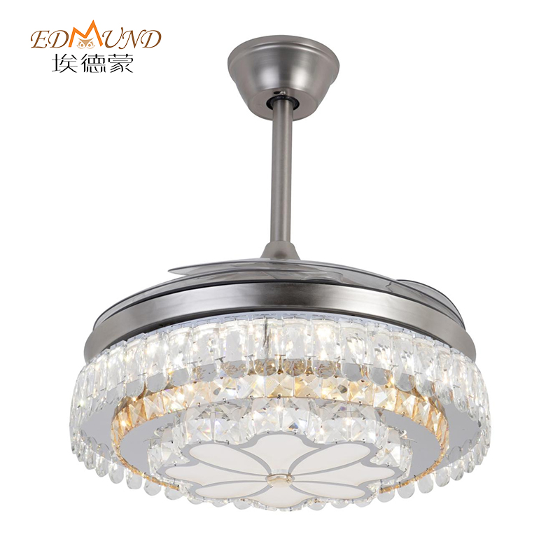 K016 lucht leanúna uasteorainn chandelier le solas le dath iargúlta 42 orlach 3 le Chandelier Fan Crystal Cainteoir