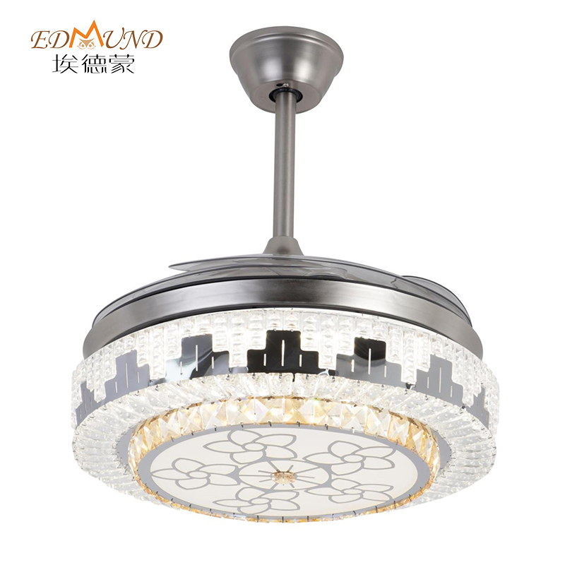 K017 lucht leanúna uasteorainn chandelier le solas le dath iargúlta 42 orlach 3 le Chandelier Fan Crystal Cainteoir