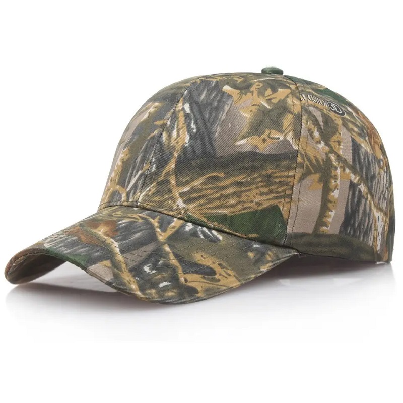 Unisex Camouflage Hat Camo Fishing Baseball Cap päikesekaitsevahend Kiire kuivatamine trükitud jahimüts