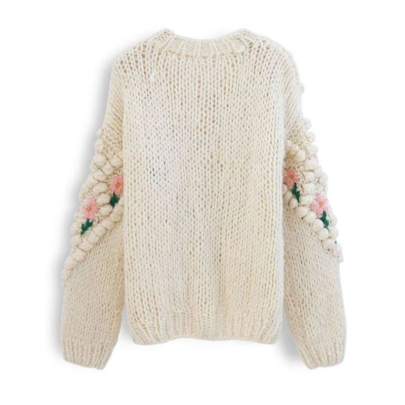 Cnaipe Cnaipe Cniotáilte Saincheaptha Cróise Bróidnithe Bróidnithe Plus Méid Mná Sweaters Mná