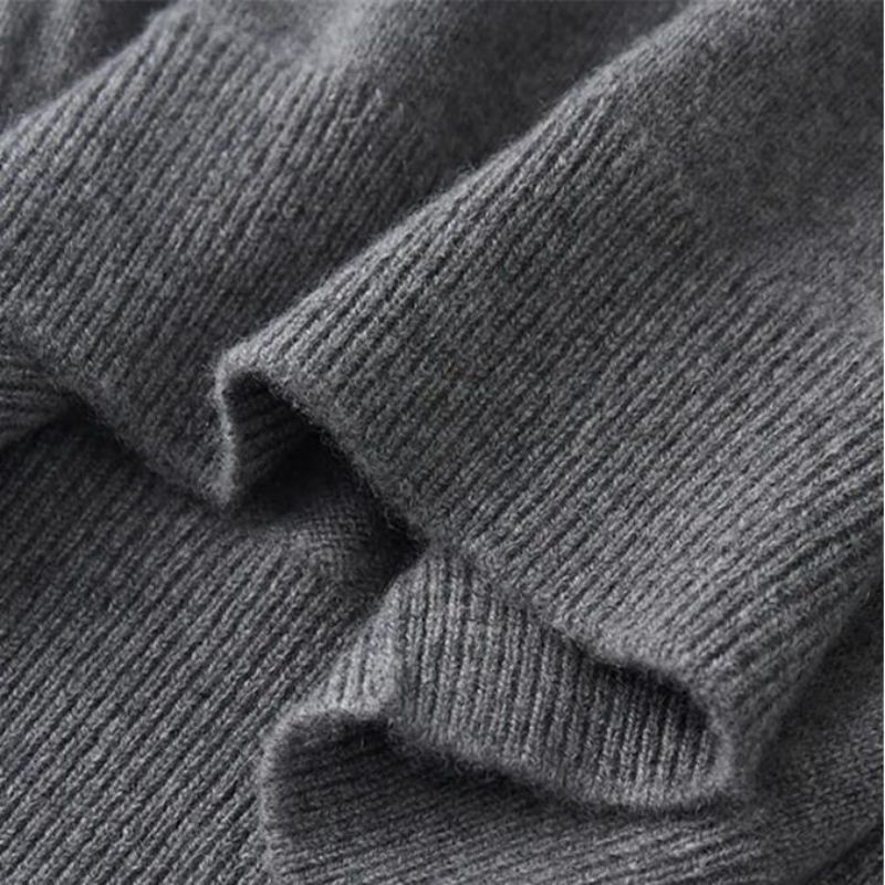 Fir Cashmere Pure Fir Leath -Turtleneck Pullover an Fhómhair Geansaí Tiubh Geimhreadh Geansaí Ócáideach Cniotáilte Te