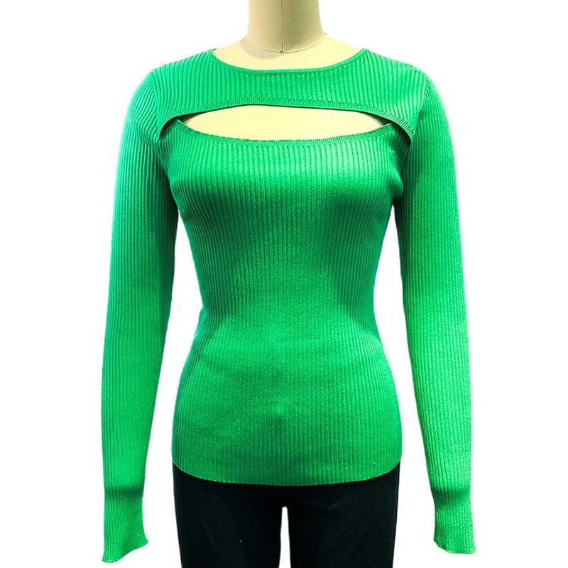 Criú datha soladach ócáideach muineál muineál geansaí sexy gúna mná éadaí cailíní pullover pullover muinchille fada cniotálaithe mná barrna mban
