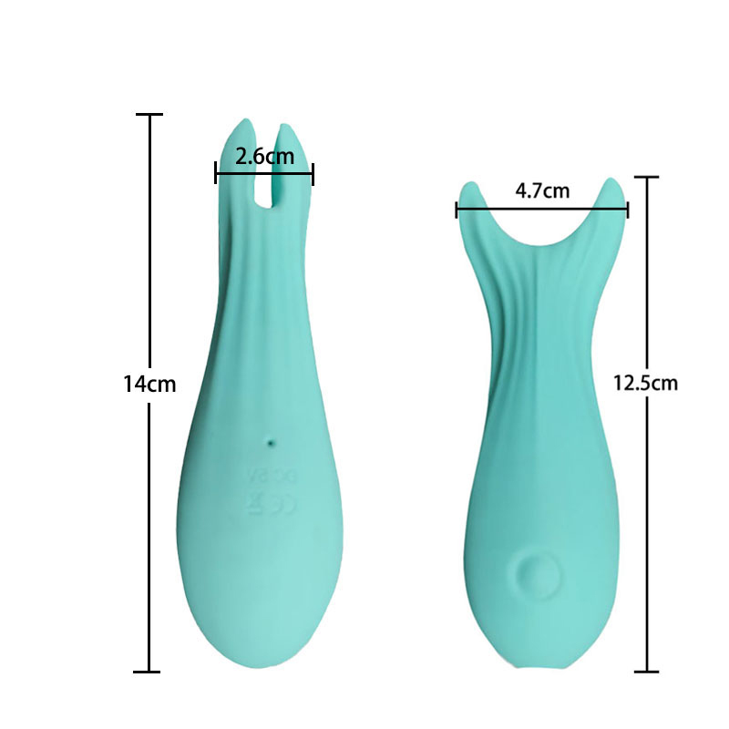 Bréagán Gnéas do Dhaoine Fásta Wand Vibrator Creathadh Spear (Forc Éisc Mhóir Glas)