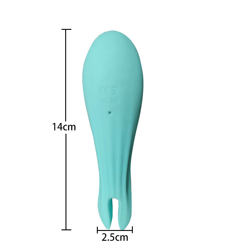 Bréagán Gnéas do Dhaoine Fásta Wand Vibrator Creathadh Spear (Forc Éisc Bheag Glas)