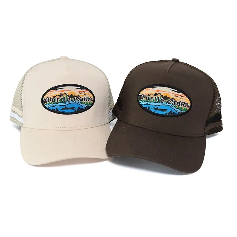 Classic Classic Classic Crown Australia Australia Tír Aicrileach 5 Phainéal 3D Lógó Bróidnithe Taobh 2 Stripe Trucker Hat Caipíní Mogalra